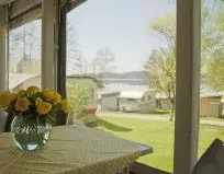 Mietwohnwagen Hias - Ausblick zum See am Campingplatz Stein